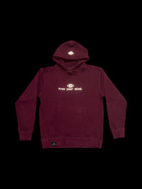 Free your mind Hoodie (Maroon w/Reflective Hoodie)