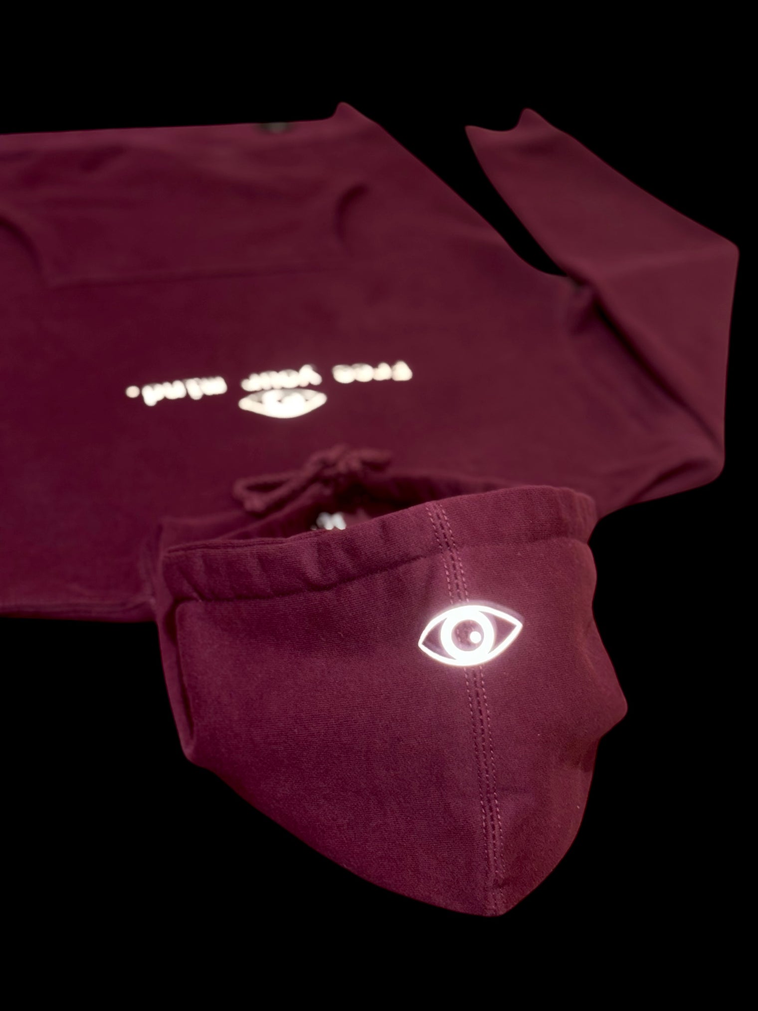 Free your mind Hoodie (Maroon w/Reflective Hoodie)